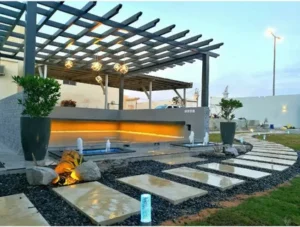 تنسيق حدائق الكويت تصميم نوافير وجلسات خارجية فاخرة